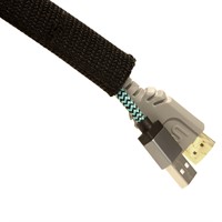 Cable Cover - Ø 19 mm, vävd kabelstrumpa, självstängande, fransfri, 25