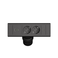 Axessline Desk - 2 eluttag typ F, 1 USB-A &amp; 1 USB-C laddare, 1 USB-C p