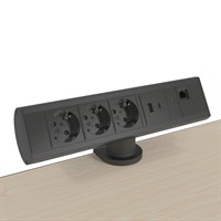 Axessline Desk - 3 eluttag typ F, 1 USB-A & 1 USB-C laddare, 1 USB-C p