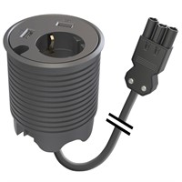 Powerdot 14 - 1 eluttag typ F, 2 USB-A laddare 12W, 1 kabelgenomföring