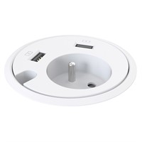 Powerdot 14 - 1 eluttag typ E, 2 USB-A laddare 12W, 1 kabelgenomföring