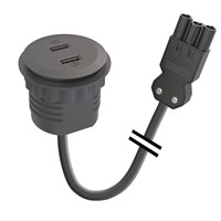 Powerdot Mini 51 - 2 USB-A laddare 12W, GST-18i3, svart