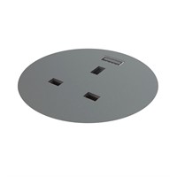 Powerdot Compact 61 - 1 eluttag typ G, 1 USB-A laddare 12W, svart