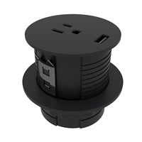 Powerdot Compact 61 - 1 eluttag typ B, 1 USB-A laddare 12W, svart