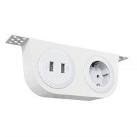 Powerdot Bracket Kit 03 - Konsol inklusive 1 eluttag typ F, 2 USB-A la