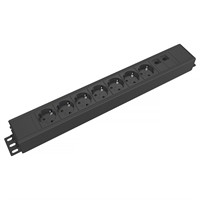 Axessline Outlet Strip - 7 socket type F, 2 data, GST-18i3, blac