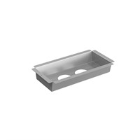 Powerdot Tray 01 - Montagebrunn för 2 Powerdots och 300 mm lock, silve