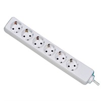 Axessline Power Strip - 6 eluttag typ F, 1.5 m kabellängd, vit