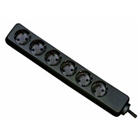 Axessline Power Strip - 6 eluttag typ F, 3.0 m kabellängd, svart