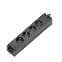 Axessline Outlet Connect - 4 socket type F, GST-18i3, black