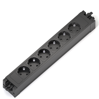 Axessline Outlet Connect - 6 socket type F, GST-18i3, black