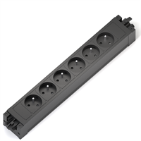 Axessline Outlet Connect - 6 socket type E, GST-18i3, black