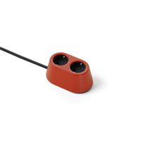 Nomad Block 02 - 2 eluttag typ F, vermilion red