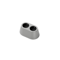 Nomad Block 02 - Fixed, 2 socket type F, white aluminium grey