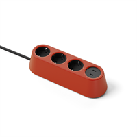 Nomad Block 04 - 3 eluttag typ F, 2 USB-C laddare max 30W, vermilion r